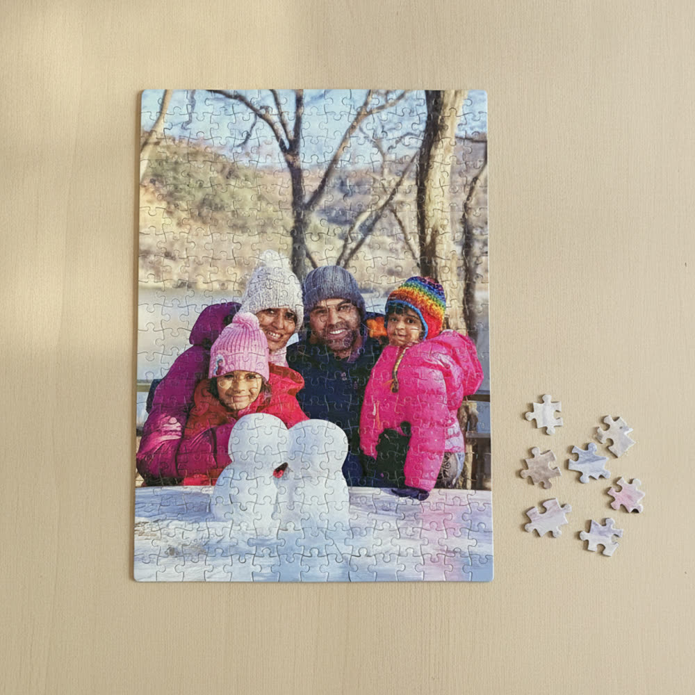 A3 photo jigsaw puzzle printed with a family photo, one of our customer orders