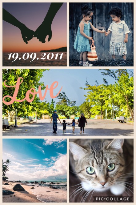 A printed photo collage poster designed in a free app