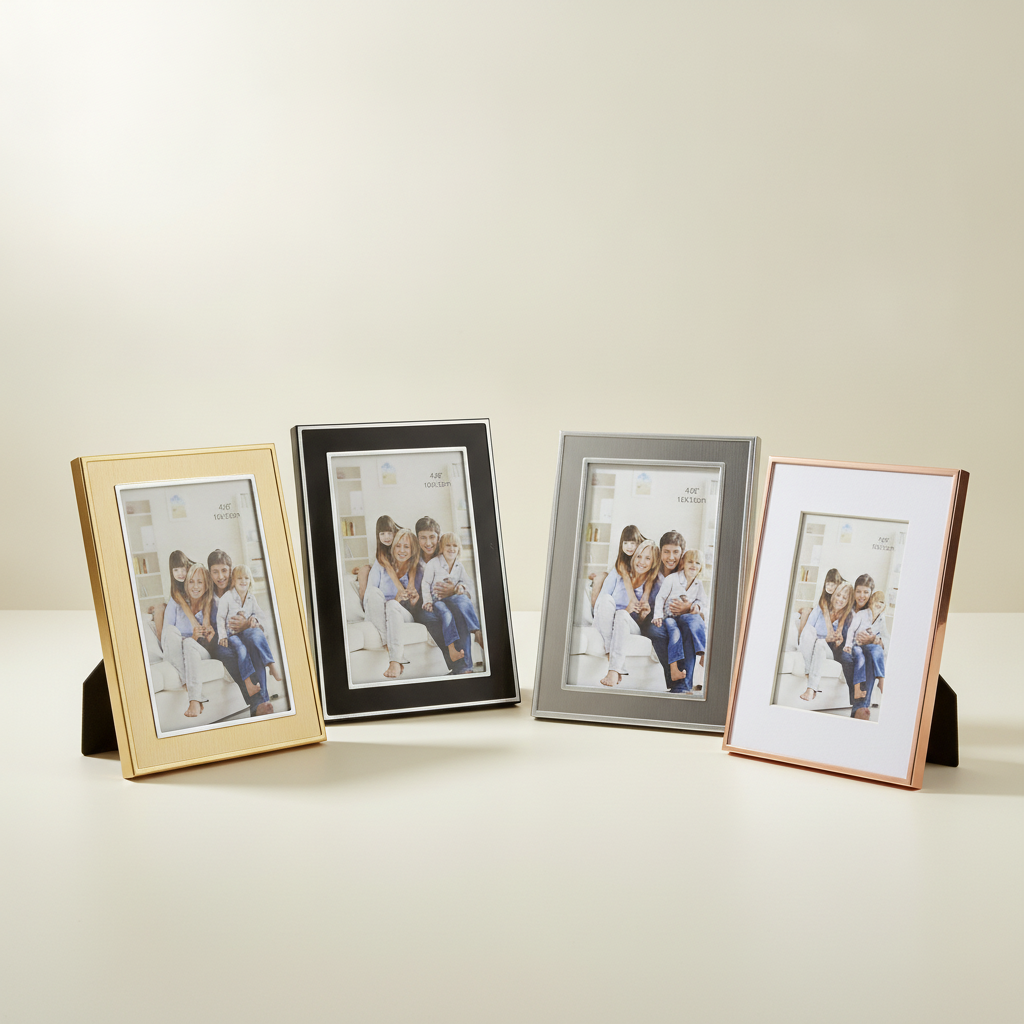 Metal aluminium framed prints in gold, black, silver and rose gold at KT Colour Singapore
