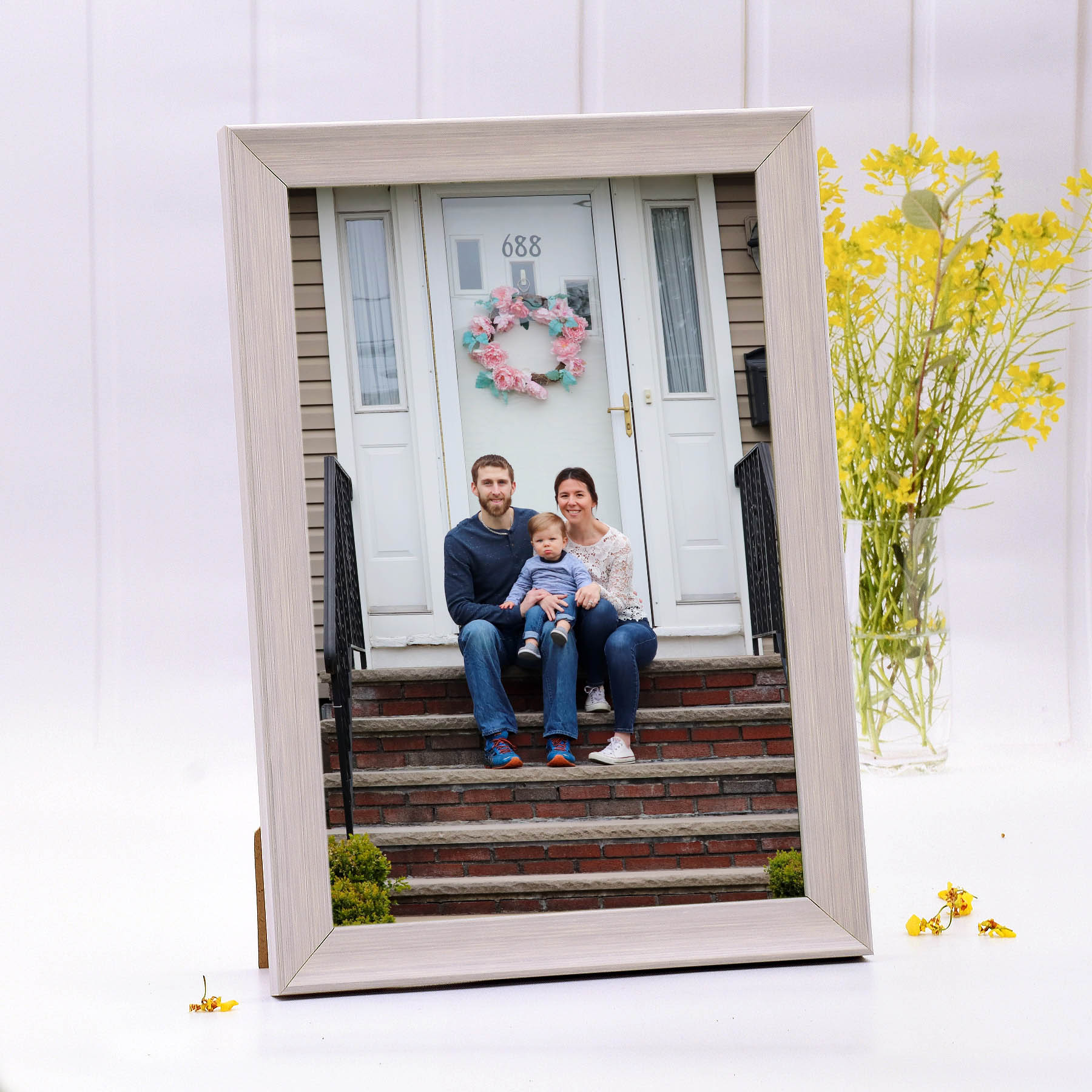 Light Pink Wooden Framed Print