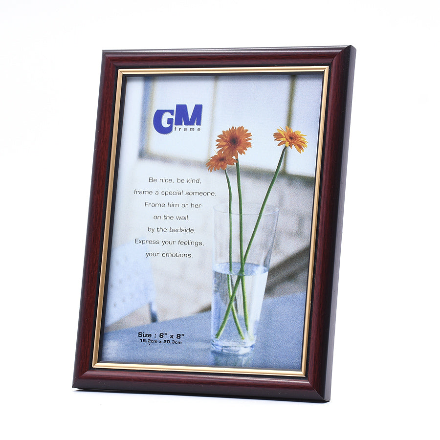 Maroon with Gold Lining Wooden Framed Print