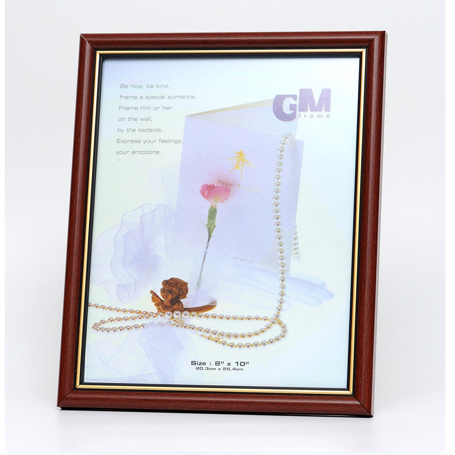 Maroon with Gold Lining Wooden Framed Print