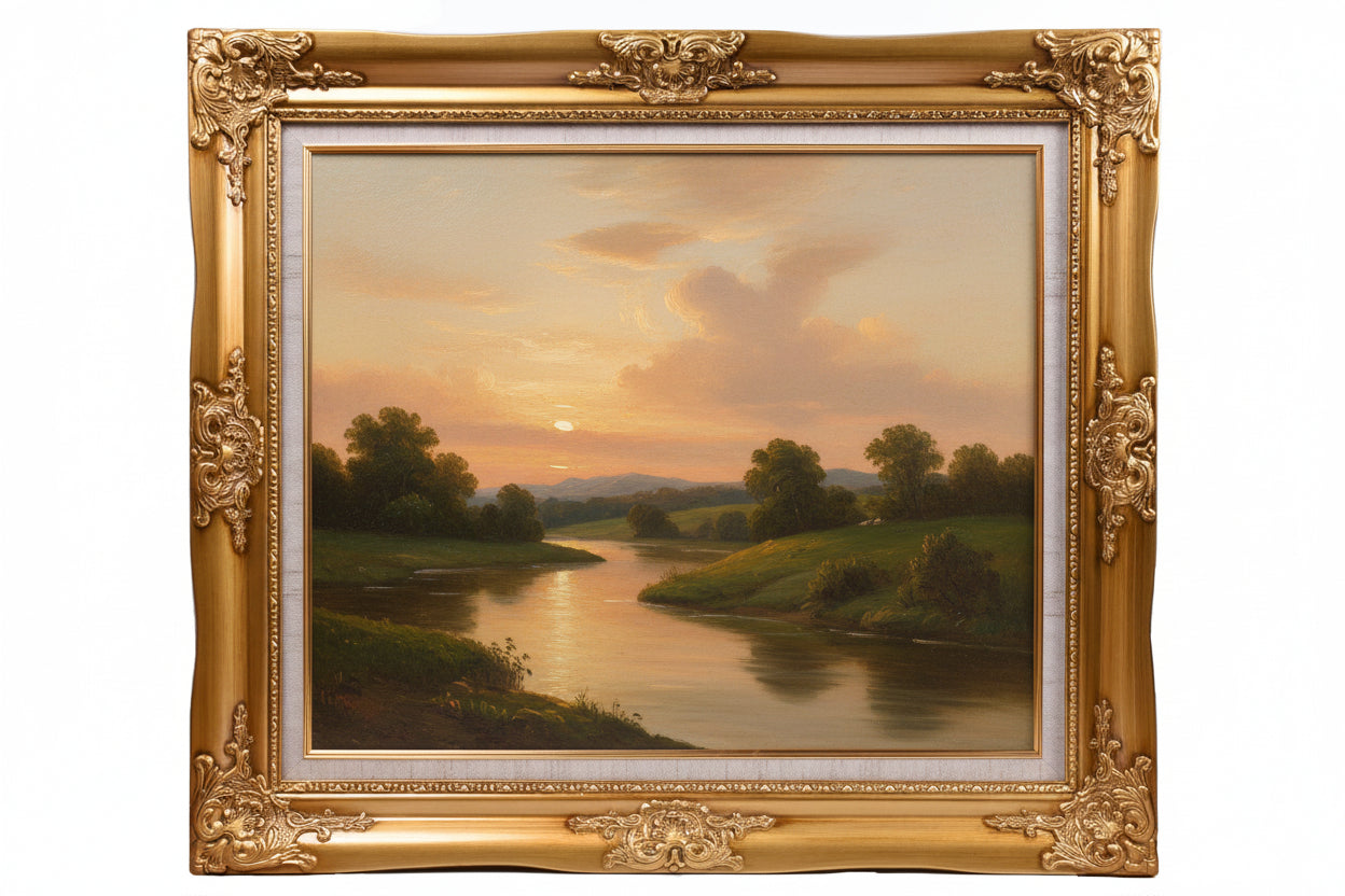 Royal Gold with Border Wooden Framed Print