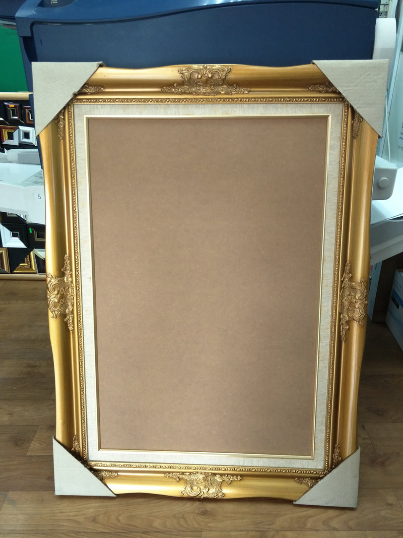 Royal Gold with Border Wooden Framed Print