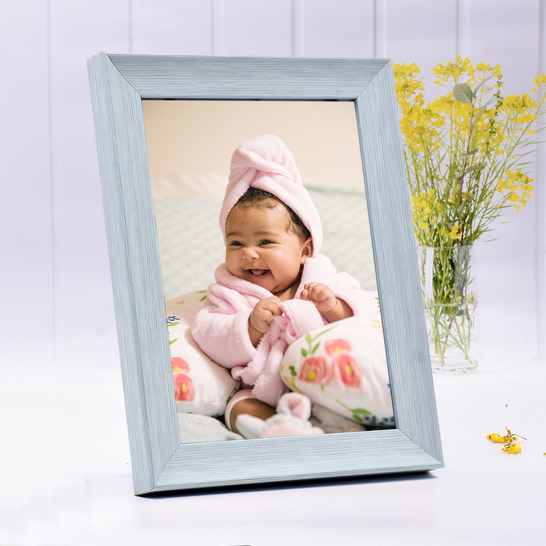 Slate Grey Wooden Framed Print