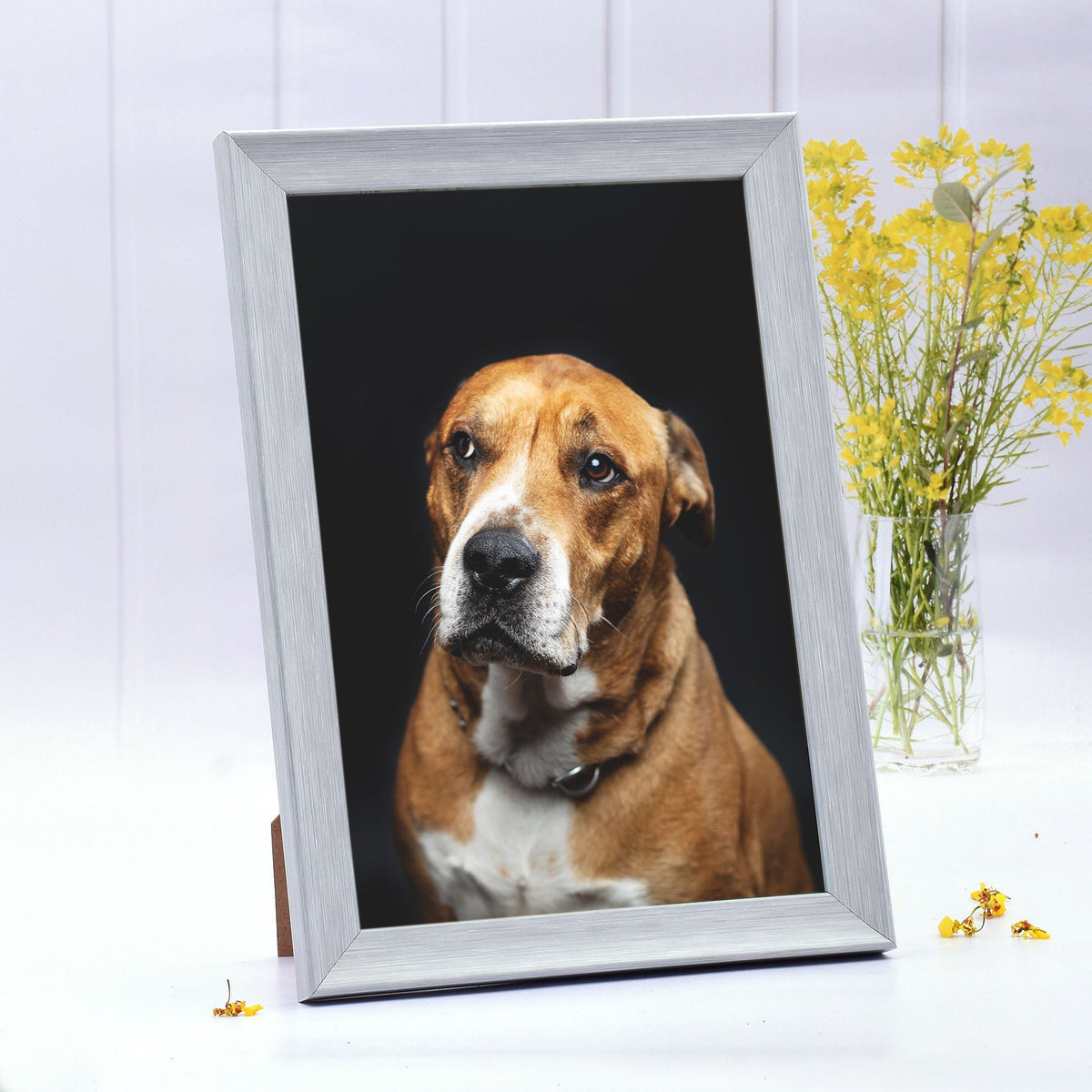 Slate Grey Wooden Framed Print