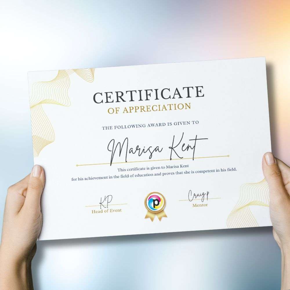 A4 Certificate Printing