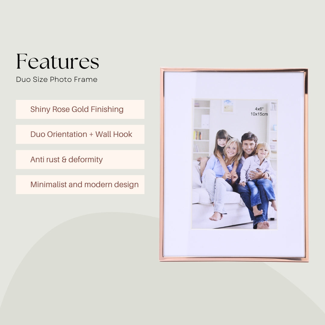 Rose Gold Matted Aluminum Photo Frame