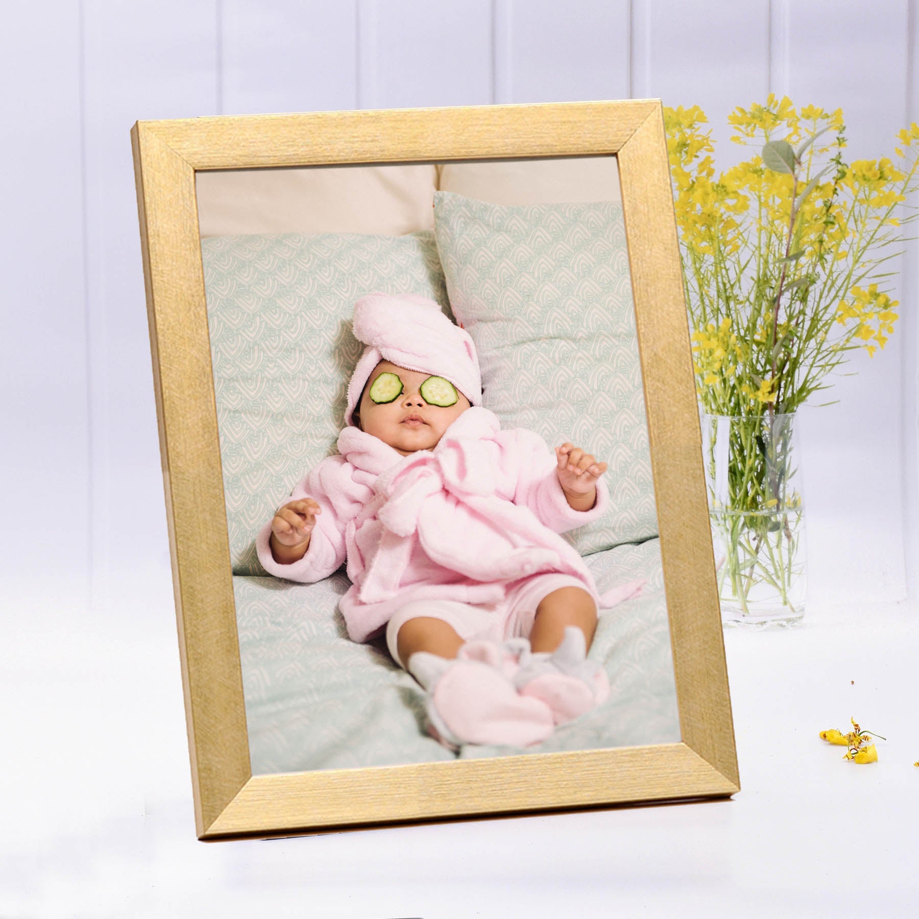 Gold Wooden Framed Print