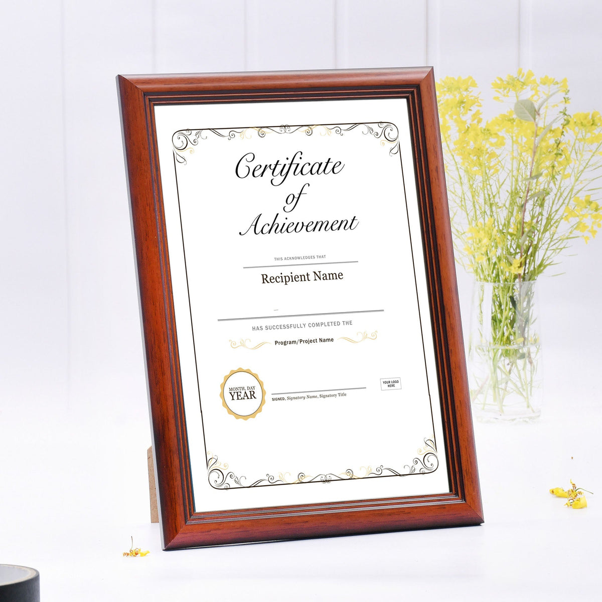 Brown Wooden Framed Print