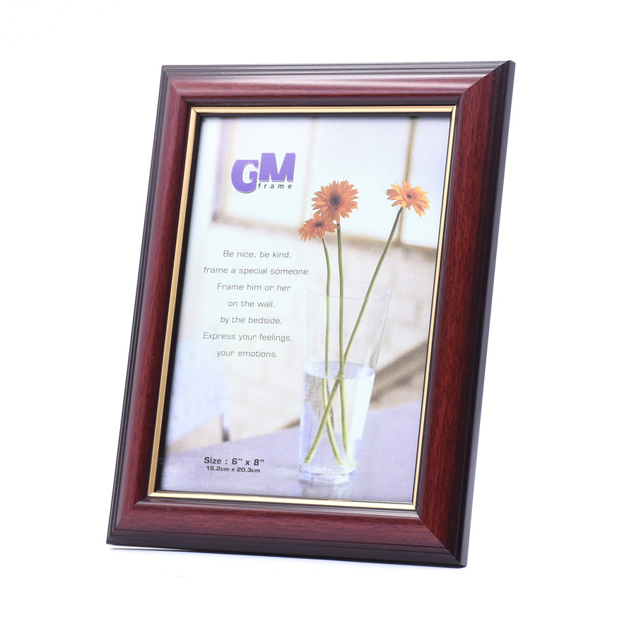 Burgundy with Gold Lining Wooden Framed Print
