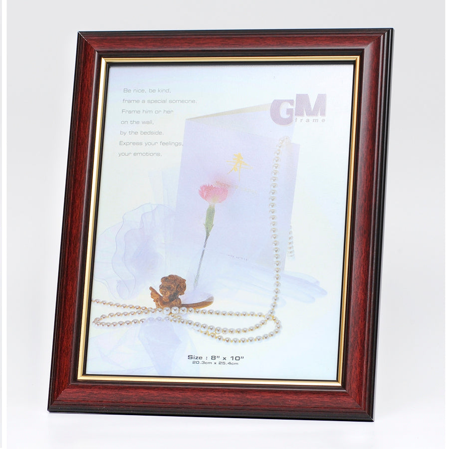 Burgundy with Gold Lining Wooden Framed Print