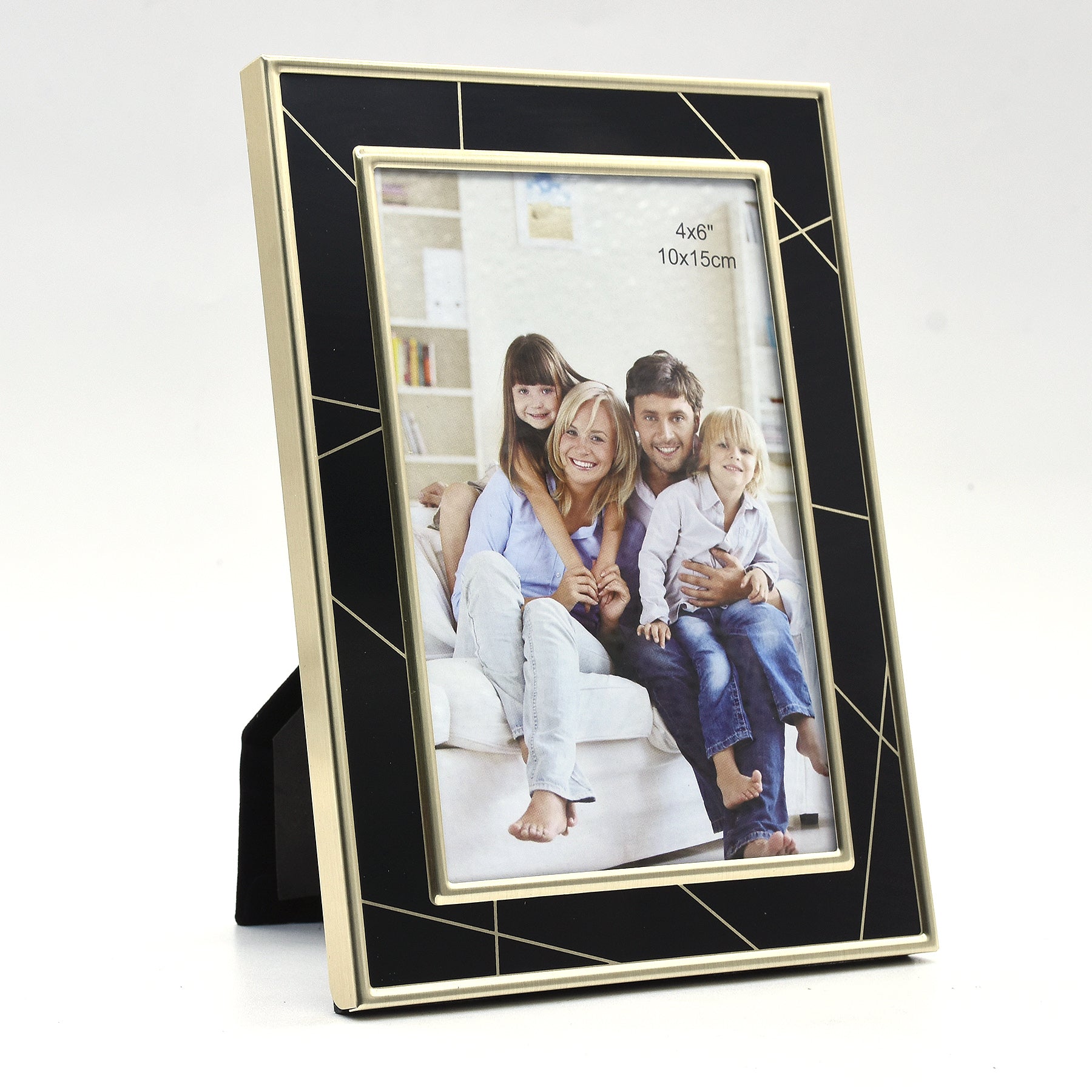 Black Textured Aluminum Framed Print with Gold Lining