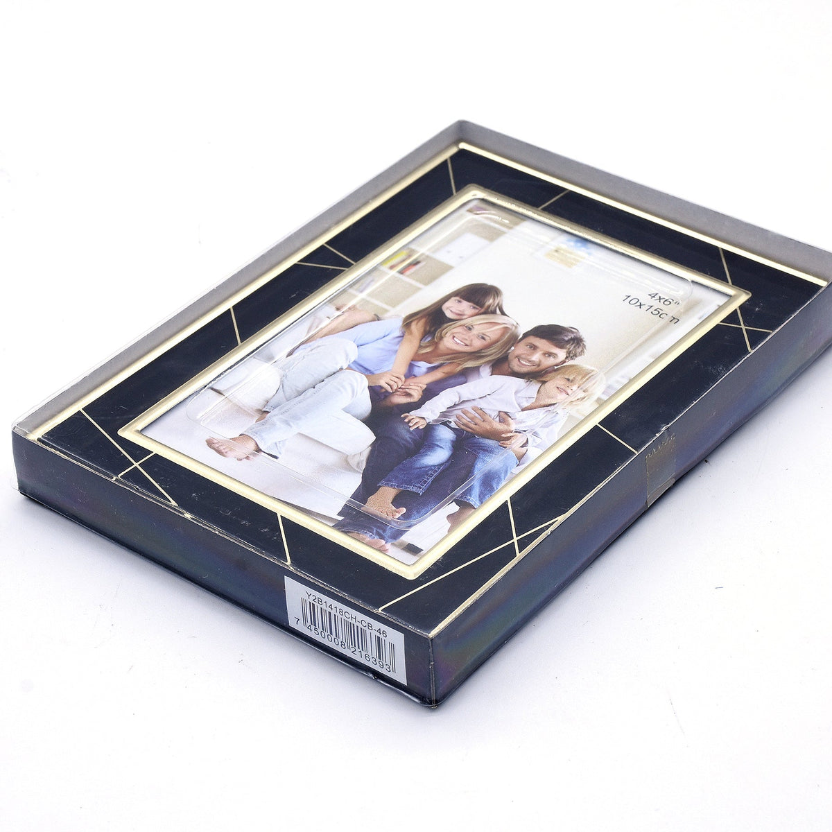 Black Textured Aluminum Framed Print with Gold Lining