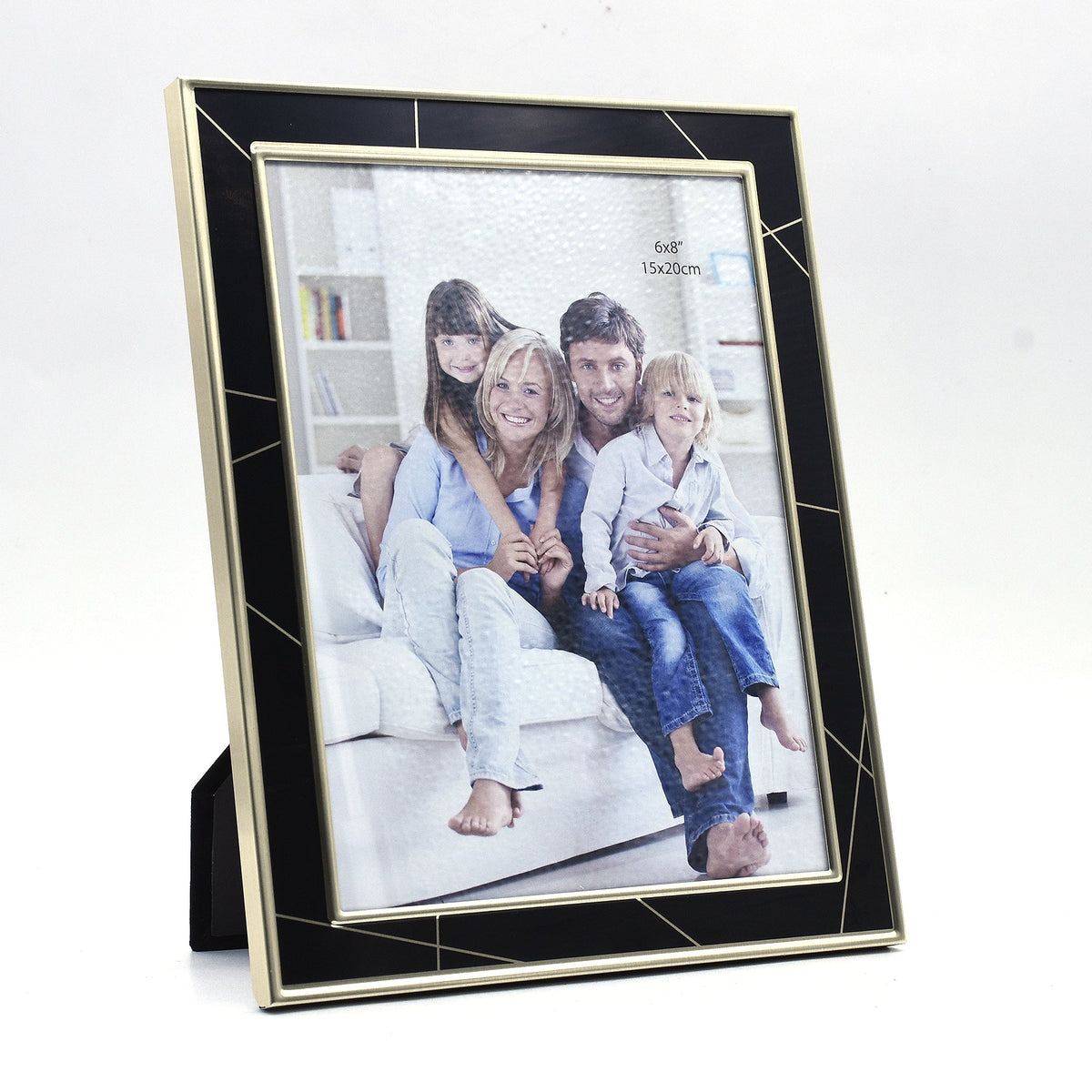 Black Textured Aluminum Framed Print with Gold Lining
