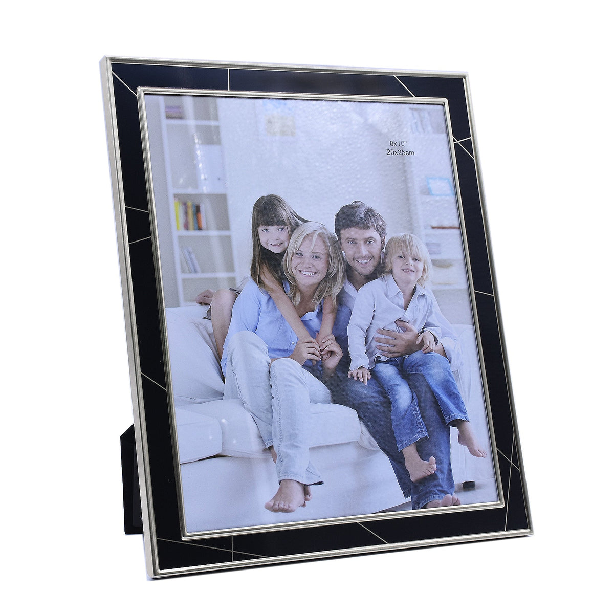 Black Textured Aluminum Framed Print with Gold Lining