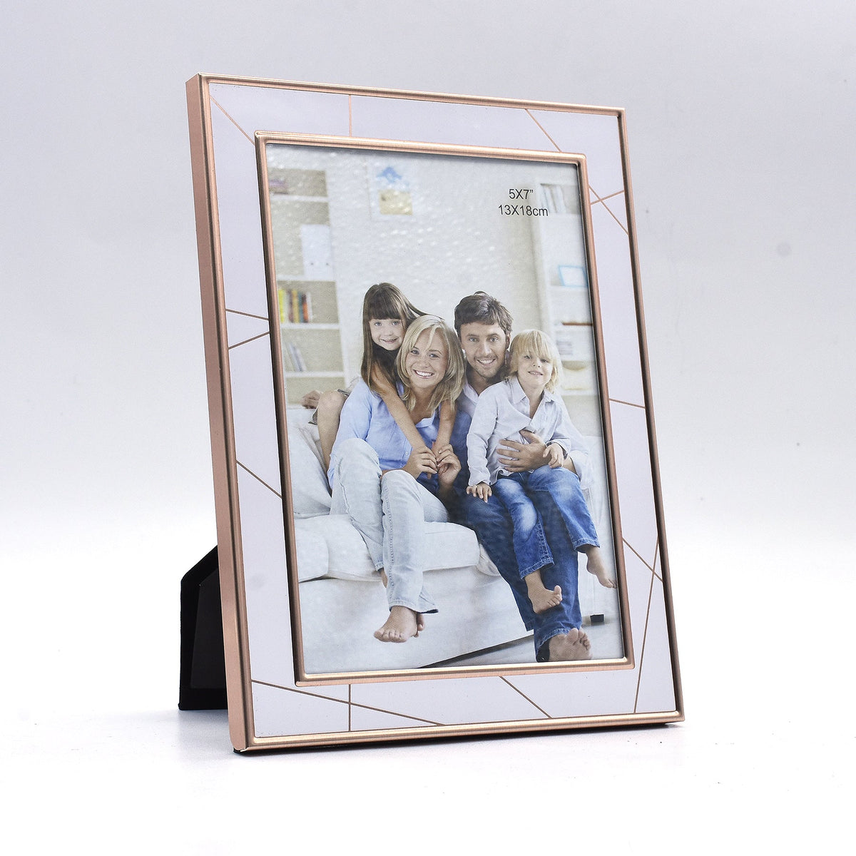 White Textured Aluminum Framed Print with Gold Lining