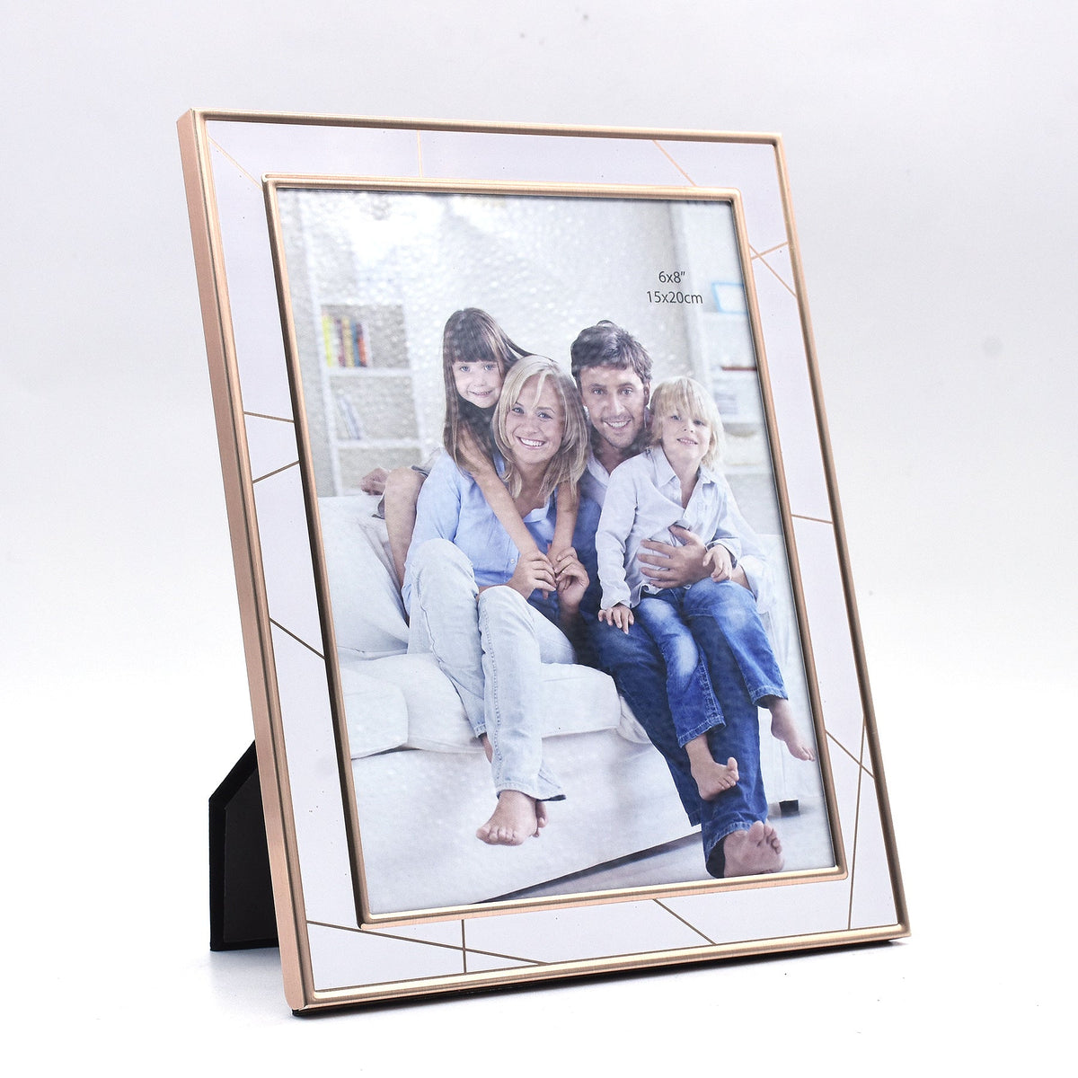 White Textured Aluminum Framed Print with Gold Lining