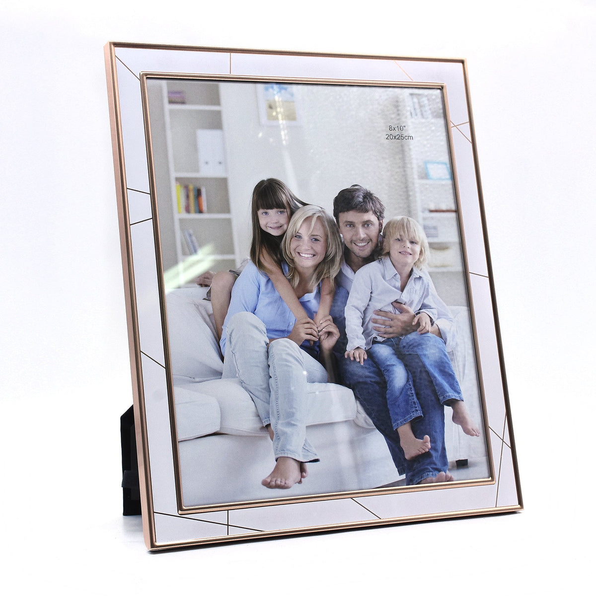 White Textured Aluminum Framed Print with Gold Lining