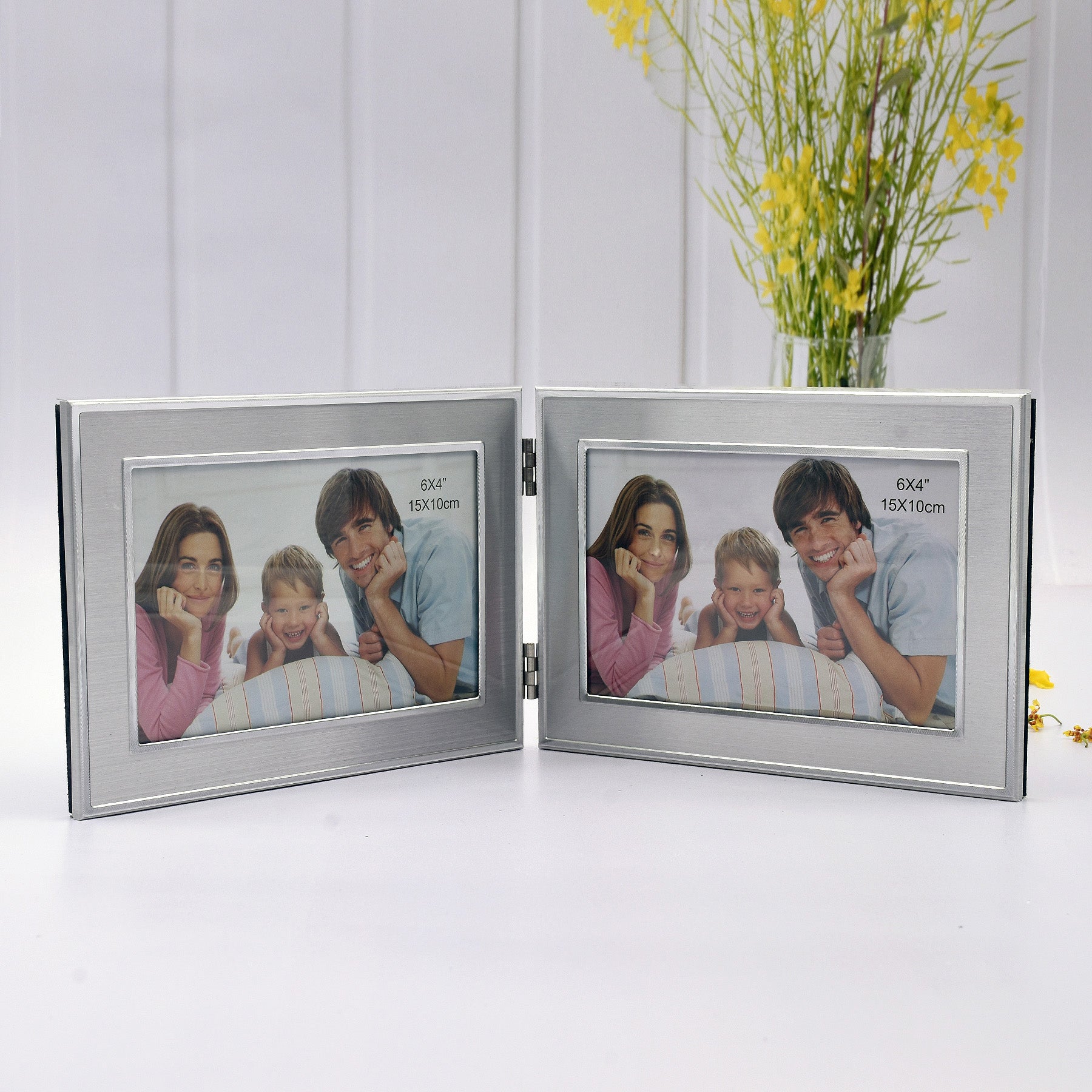 Double 4R Silver Aluminum Framed Print
