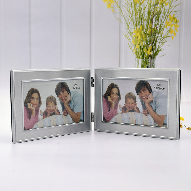 Double 4R Silver Aluminum Framed Print