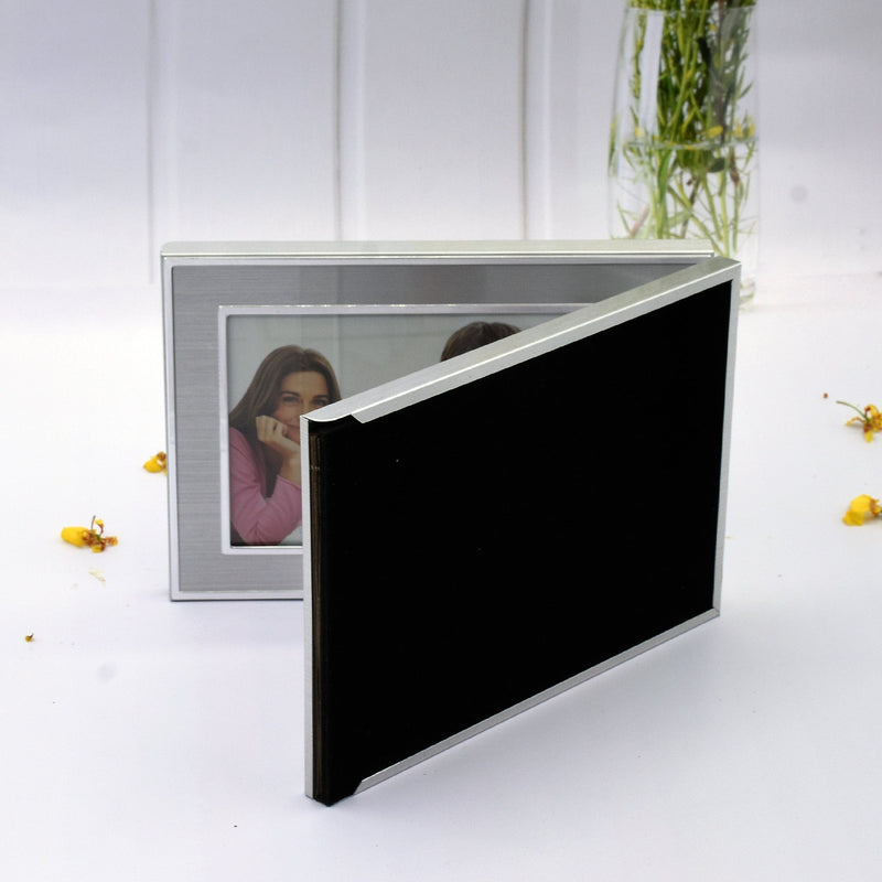 Double 4R Silver Aluminum Framed Print