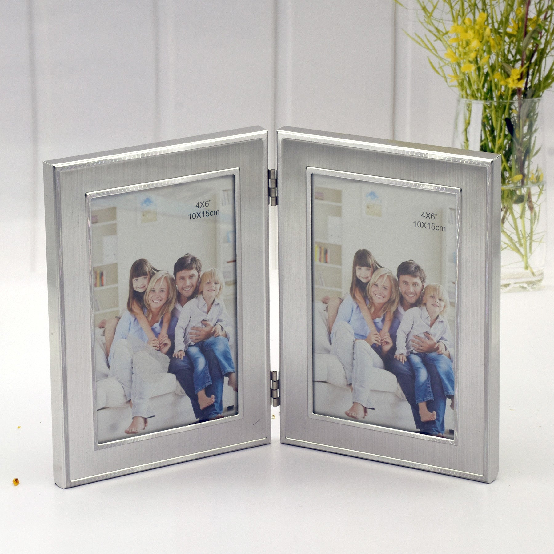 Double 4R Silver Aluminum Framed Print (Portrait)