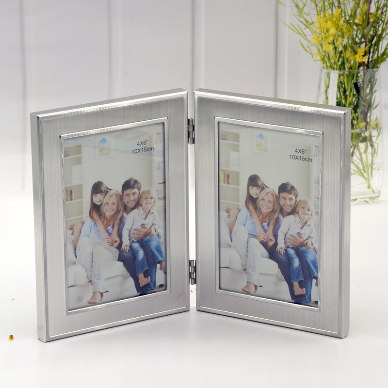 Double 4R Silver Aluminum Framed Print (Portrait)