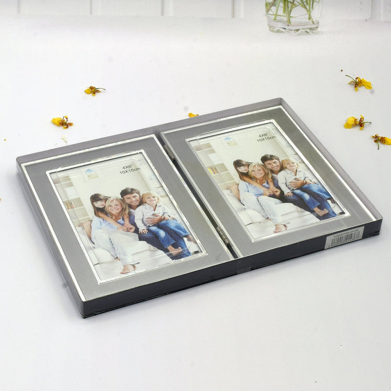 Double 4R Silver Aluminum Framed Print (Portrait)