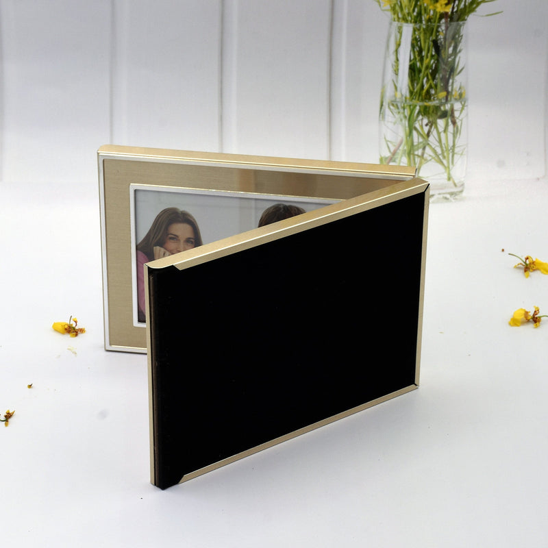 Double 4R Gold Aluminum Framed Print