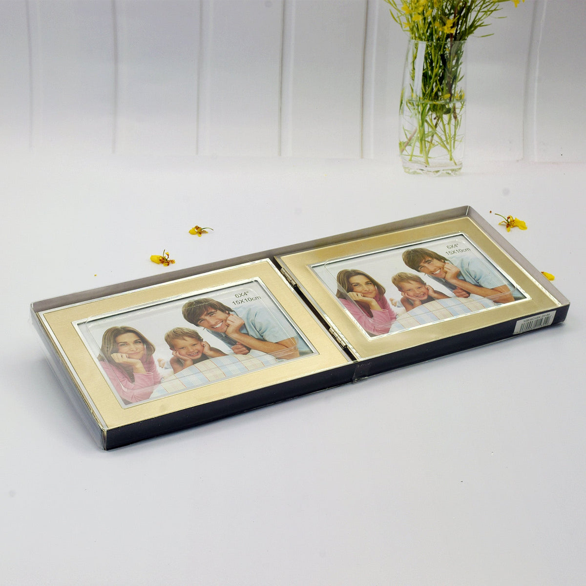 Double 4R Gold Aluminum Framed Print