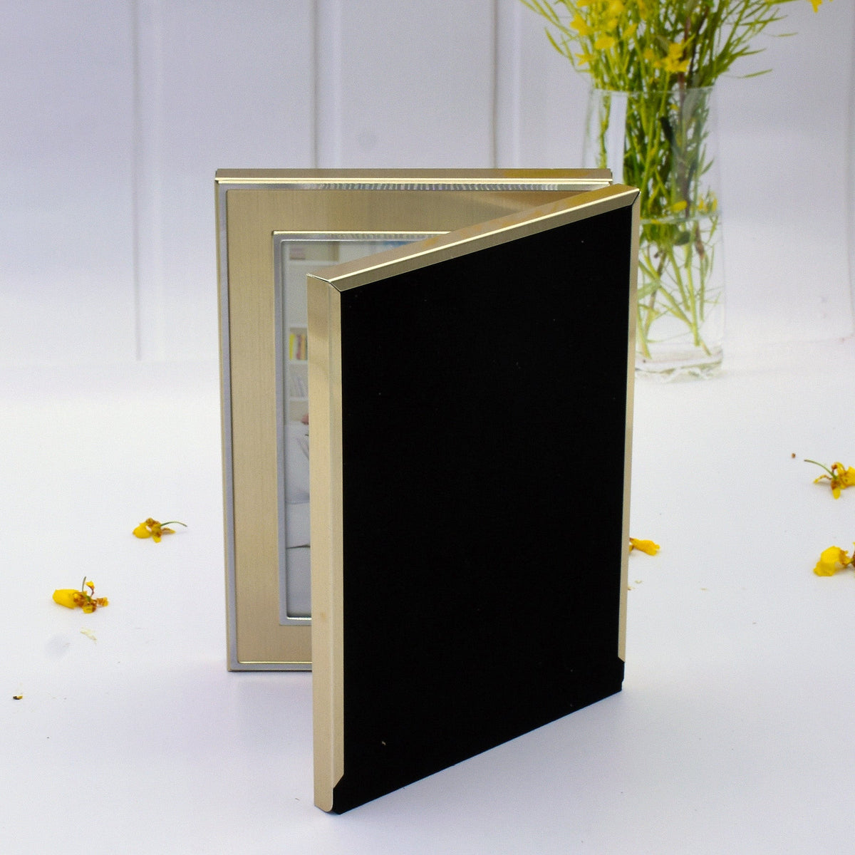 Double 4R Gold Aluminum Framed Print (Portrait)
