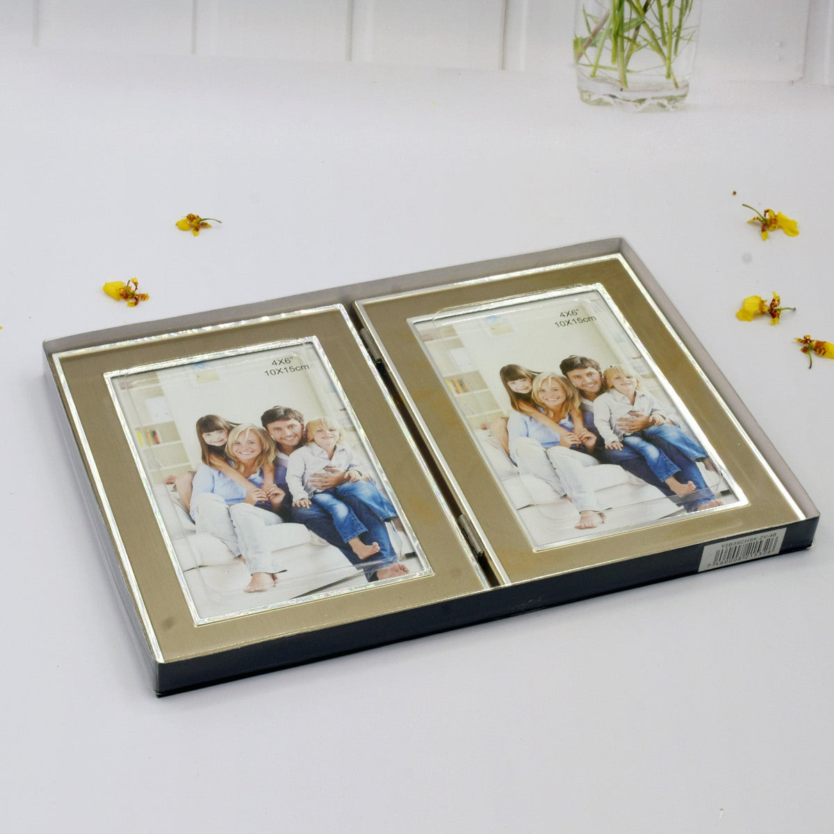 Double 4R Gold Aluminum Framed Print (Portrait)