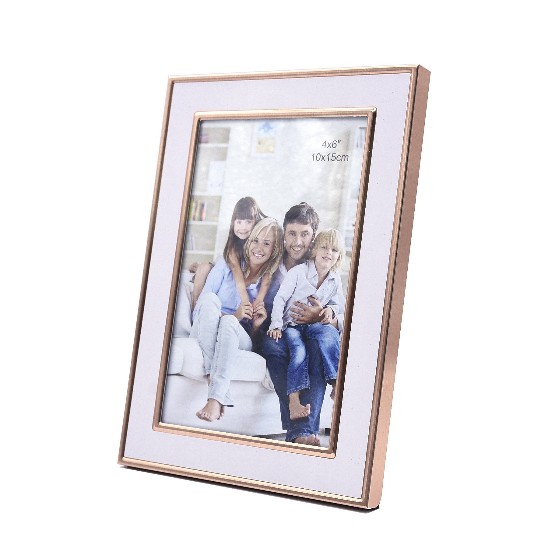 White Aluminum Framed Print with Gold Lining