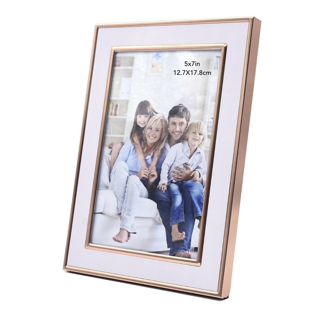 White Aluminum Framed Print with Gold Lining