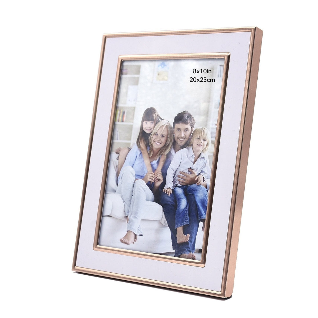 White Aluminum Framed Print with Gold Lining