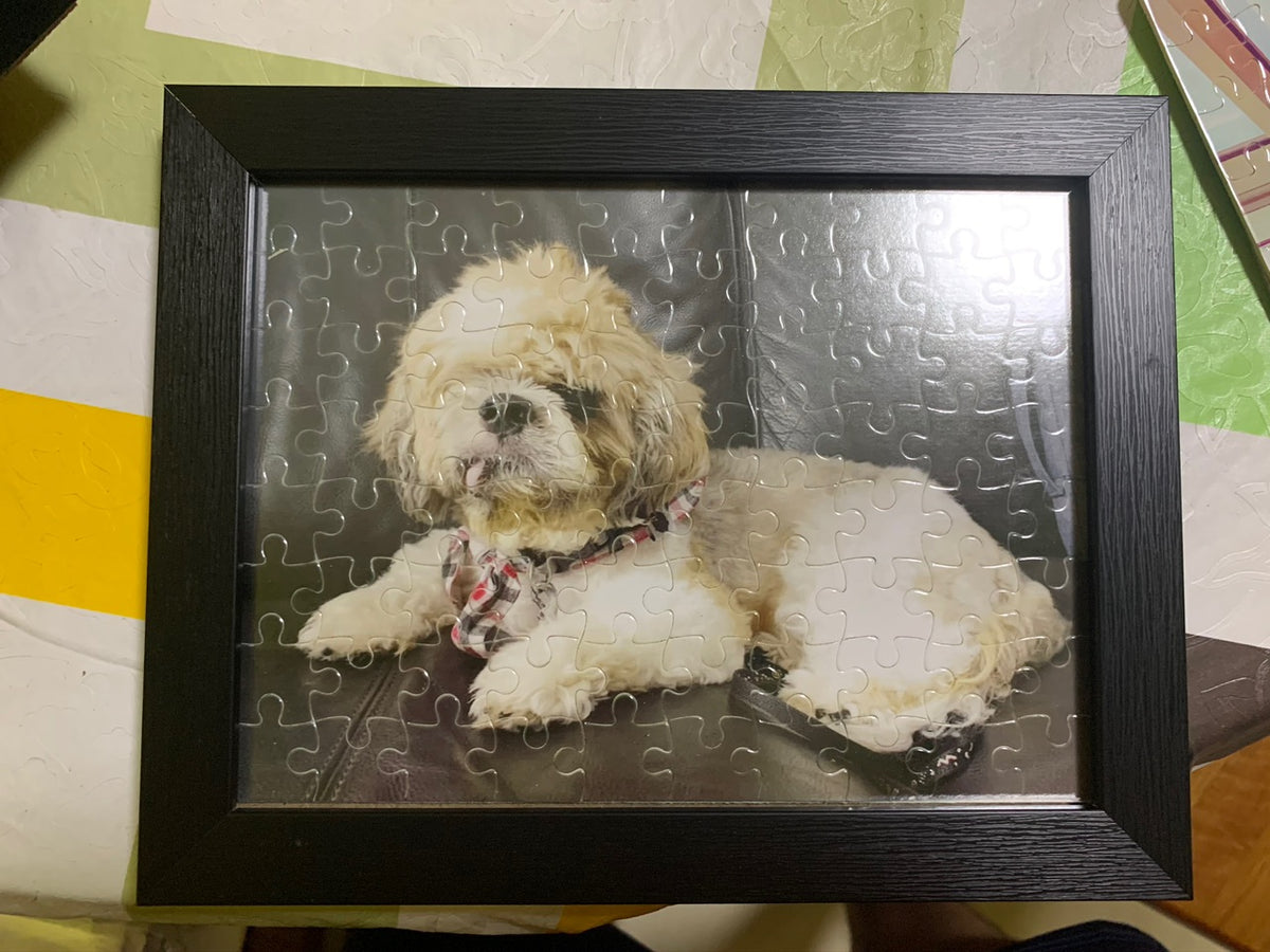A5 80-piece photo jigsaw puzzle, landscape, black frame