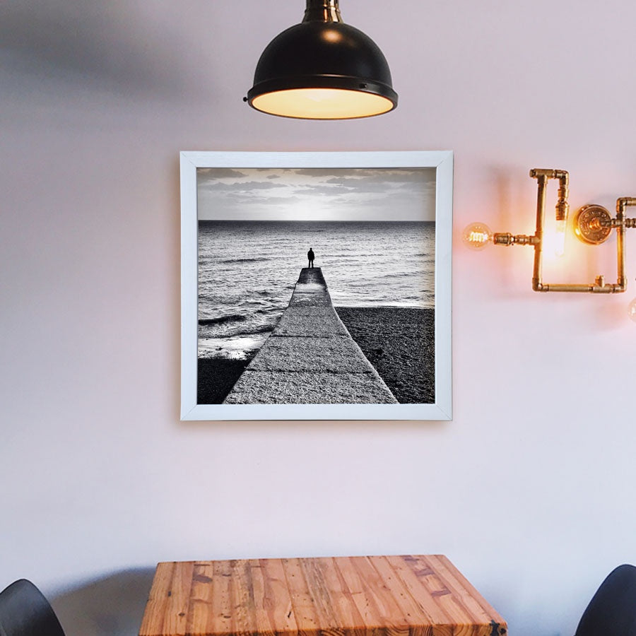 White Wooden Framed Print