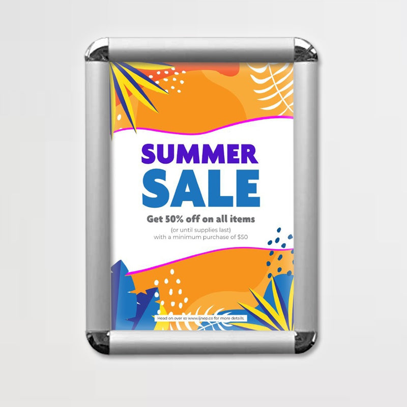Aluminium front-opening snap frame poster frame