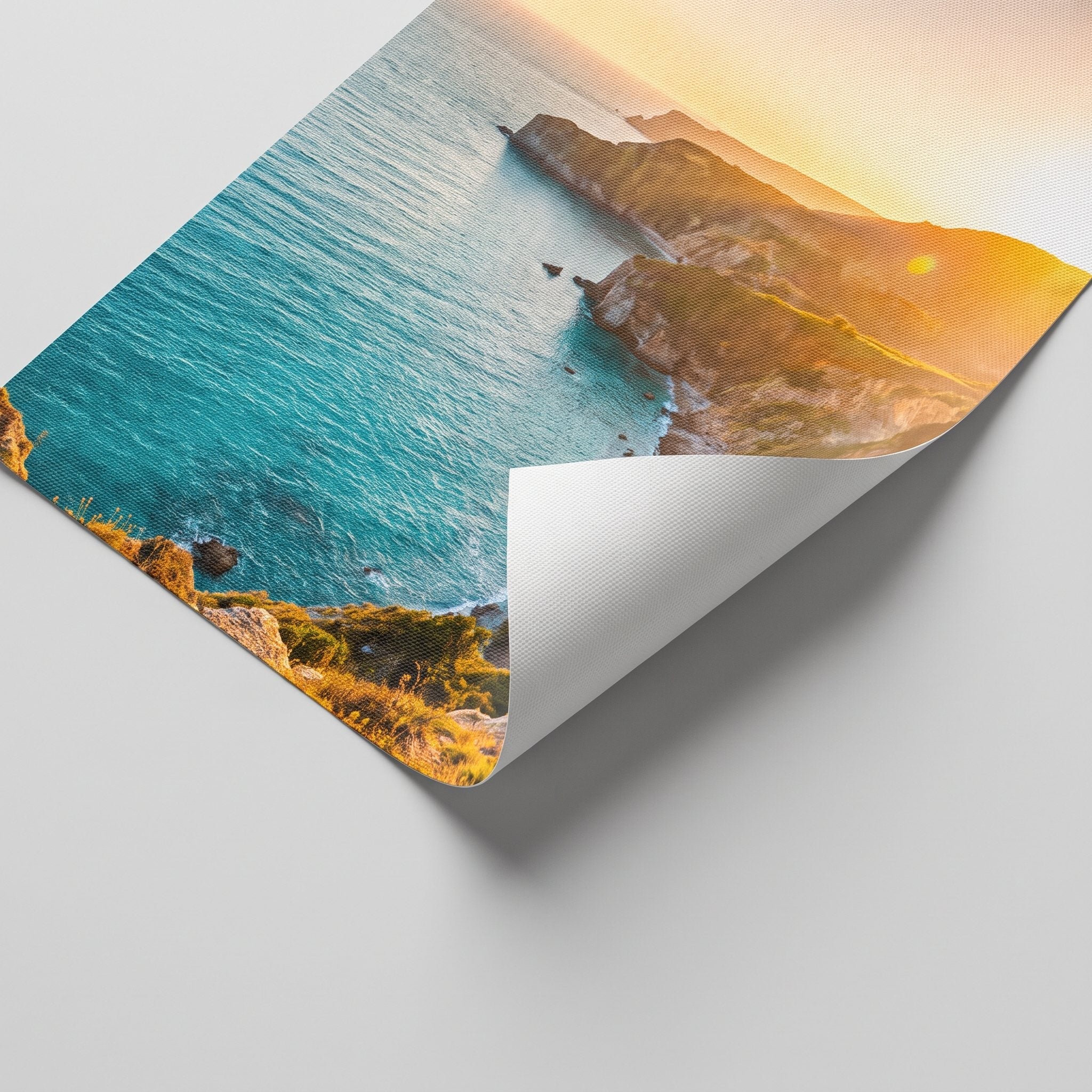 Unstretched canvas print with full-bleed image, no border