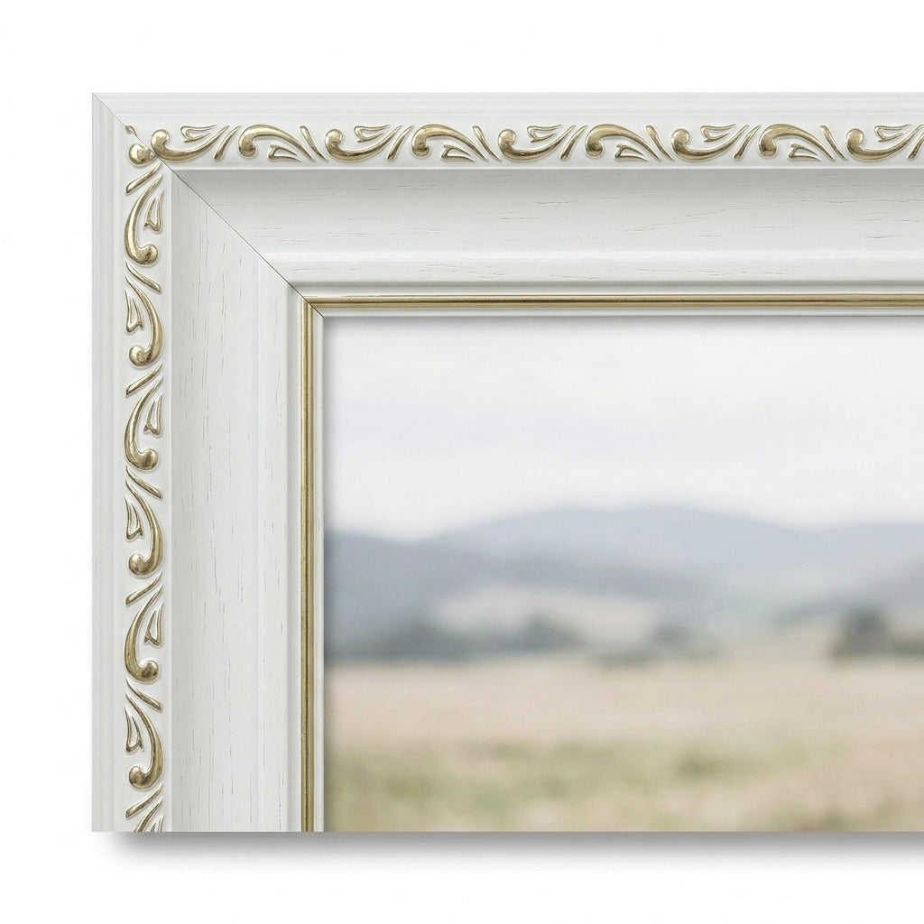 Royal White (K5004W) ornate wide frame corner