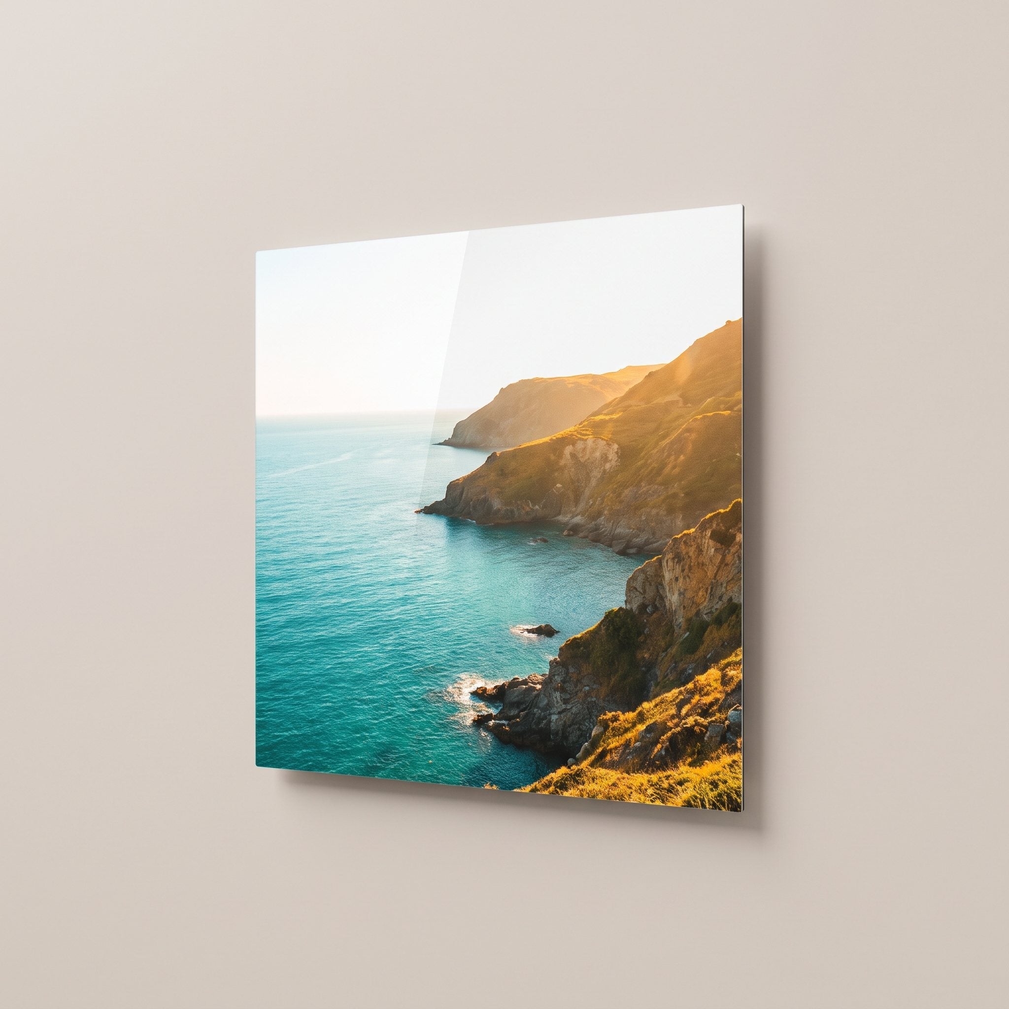 HD metal print floating on wall with hidden mount