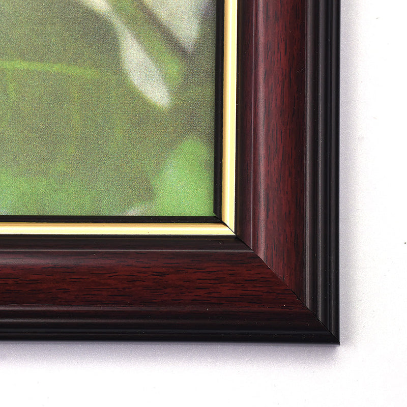 Burgundy with Gold Lining Wooden Framed Print