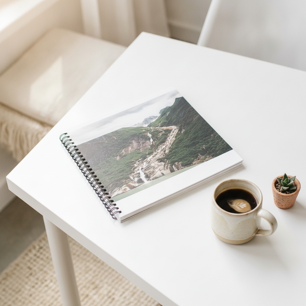 Spiral bound photobook with printed softcover